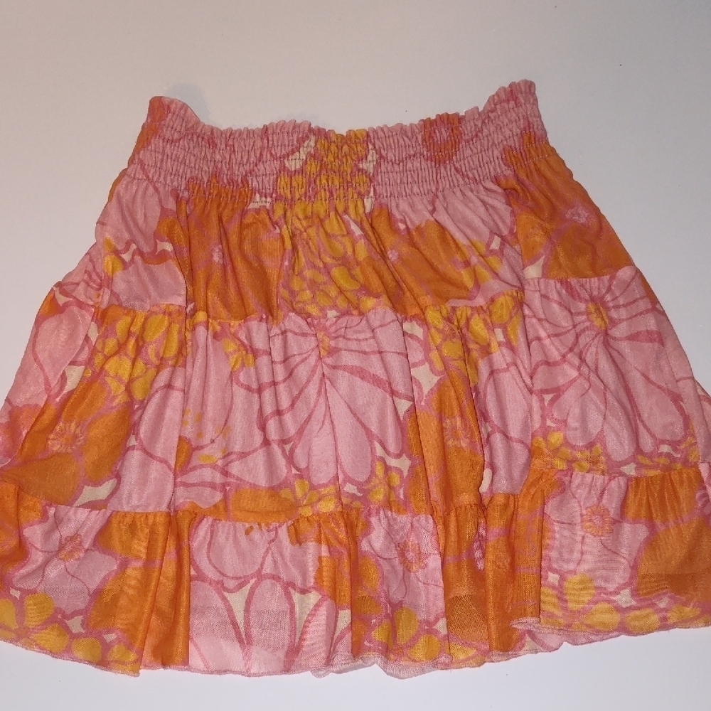 Show Me Your Mumu Velma Skirt Retro Garden Pink Orange Size Small